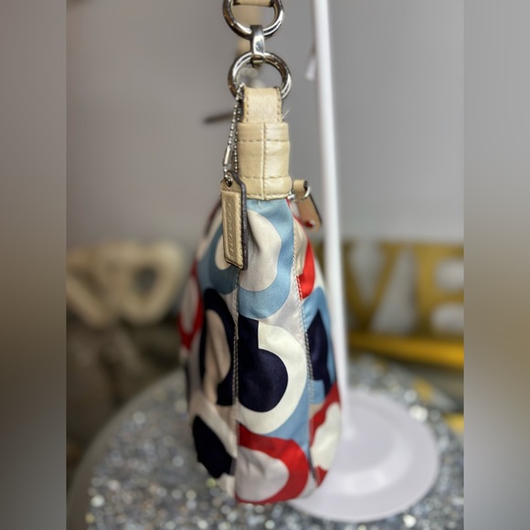 Coach 2013 Ashley Op Art Satin Multi Print Hobo Bag EUC - Picture 7 of 14